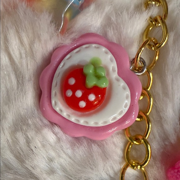 Handmade Colorful Keychain with Strawberry Charm - Picture 5 of 16